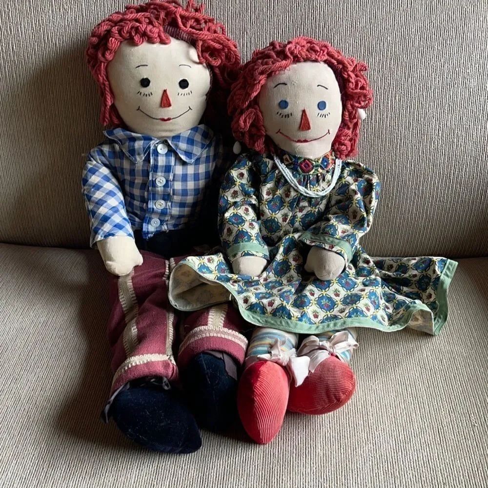 Antique and Vintage Raggety Ann and Raggety Andy dolls.